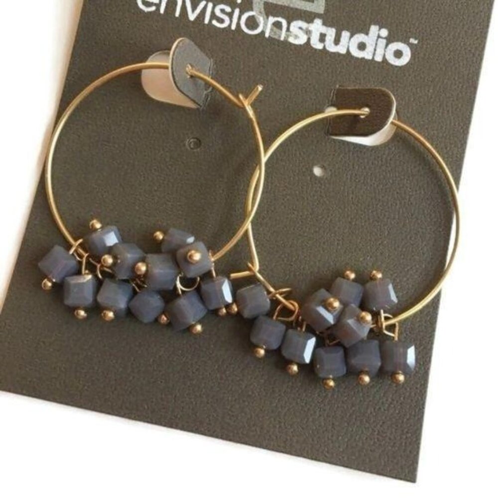 New Envision Studio Stone Hoop Earrings